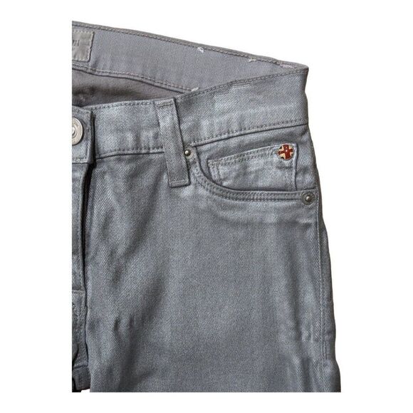 NWT HUDSON Krista Super Skinny Metallic Silver Jeans Womens Size 24 - Picture 5 of 8